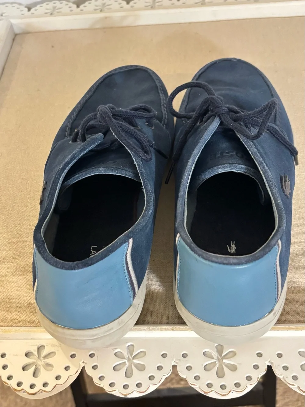 Lacoste, Sevrin Blue Suede With light Blue Leather Accent At Back. Men’s Size 12
